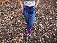 Milf Teasing Her Big daniella foxxx 2016 In Blue Jeans Outdoors