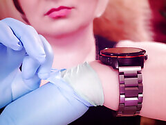 2 Layers of Fetish Nurse Medical Gloves. Arya Grander. Asmr No Nude Video.