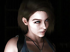 sexy jill valentine konna czarny potwór kogut w pozycji pastuszka