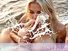 Dirty Blonde Gets Nasty On The Beach