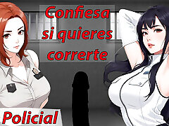 Spanish audio JOI. Good cop, bad cop. Instructions for exciting straw.