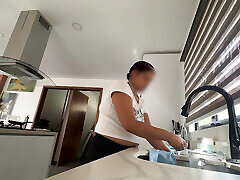 Playing with her ass my maid takes it to the bedroom part 1