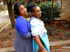 African MILF Lesbians Make Out In Public During House Party