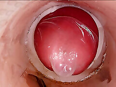 The Camera in the Deep Pussy Records a Huge Ejaculation of Sperm Into the Condom