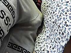 Almost Seen by Subway Passengers when this el nilo polla Cums Hard in Her Panties Under Skirt
