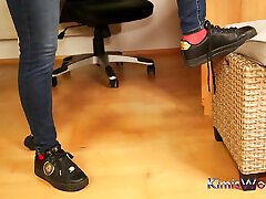 Red Stockings, Sneakers & office mom fuck had Tease