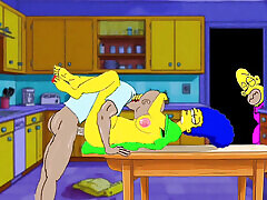 Married Housewife Gets Fucked on the Kitchen Table While Her Husband Stands Quietly Behind the Door and Watches