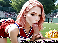 Cute Cheerleaders - Hand, Boob, Blow, Fuck