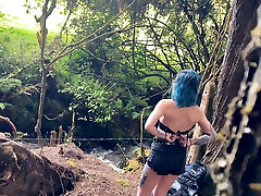 Gothic Girl Sucks a Big Cock in the Middle of the Forest