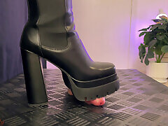 Ex Girlfriend Trampling Your turkish small german boy and Cock in Ankle Platform High Heels