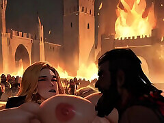 Big Black Warriors Ravage Busty Blondes In Spicy Toons: When The Moors Conquered Europe