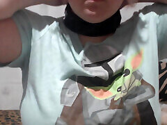 Trying on all my collars