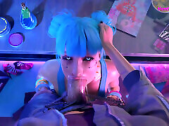 cyberpunk niebieski owłosione dziwka daje niesamowity sex oralny kreskówka xxx parodia