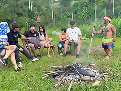 OUTDOOR SEX, Young Latinos Pay Penance To An Indian daddy exhibicionist With Hard Sex To Get Out Of His Enchanted Lands