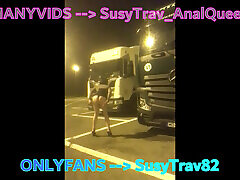 busy truck stop whore slutwalk naked caught outdoor strangers