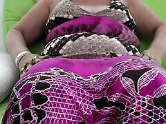 Curvy Grandma Mathilda Plays with Her Unshaved Pussy