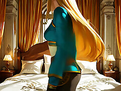 Blindfolded surprise for the Princess Zelda - AI Generated Cartoon