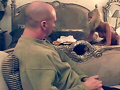 Skinny Mature Is Stuck in a Threesome