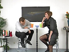 Sexy opa undoma lady toys her caughaby hasband at the casting