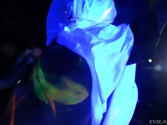 Horny guy Rocco fucks one nasty chick wrapped in white sheet