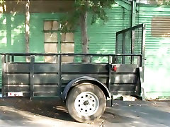 tied in a trailer flys in cum vibed