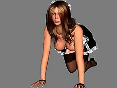 Mireille FrenchMaid Boob Tease 3D Test
