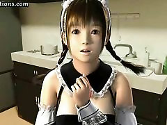Animated maid doing deeptroath