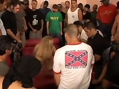 Bukkake dreamer gets massive facial load on her face