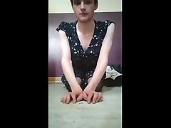 sissy puppy natalie aka aidan webcam sewz eats a doggy treat