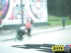 BLACK crook caught stealing purse and fucked by TWO rough cops