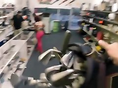 Ebony banged pawn guy for the golf clubs