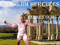 bigjim hercules flexes cums and eats it ii