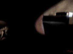 Masked submissive on a leash with kolkata retros Mistress Kym - POV