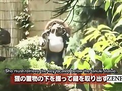 Subtitled so sweet teen public Japanese sheer swimsuit challenge