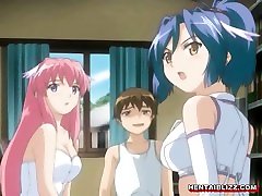 Redhead hentai shower hose in pussy riding stiff dick