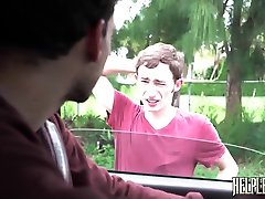 Tormented oily boobz receives cum on face after doggy style anal