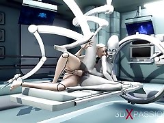 sesso caldo! sci-fi android scopa duro un alieno in sala operatoria nella stazione spaziale