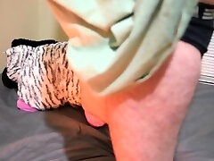 fucking orthdox jew toy, tail butt plug falls out during orgasm