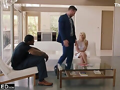Jason Luv And Ginger Elle In Dark-haired Slut Loves Rough Interracial Cock Riding