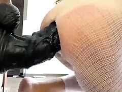 Slamming Giant Mutant Dildo Deep in Her Ass