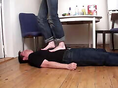 tall abbigale johnson teen princess trample bobby in kitchen