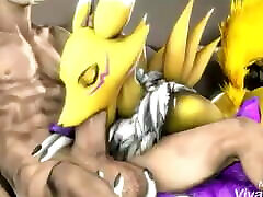 renamon & amp; human kbo udo praca & połknąć sex oralny