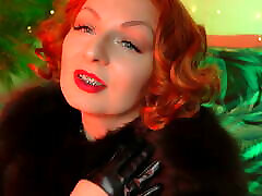 lipstick fetish video - close up ASMR - self eating cumshot Arya in FUR