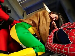 nessa sevil and Spiderman are here to share the pussy in a heroic way