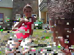 Gorgeous brunette lifeguard gets fucked doggy style by pool