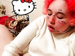 Hello kitty fucks her pussy