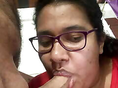 Colombian doing oral to Mexican husband Delicious deep Throat